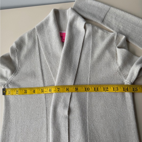 Lilly Pulitzer Heathered Beige Open Front Knit Cardigan Sweater Women's XXS - Picture 8 of 13